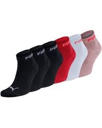PUMA - Unisex Sportsocken Quarter 6er Pack – Statement Edition Größe 39-42, Peach Coral/Black - Lyst