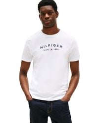 Tommy Hilfiger - Short Sleeve Cotton Graphic T-shirts With Printed Logo - Lyst