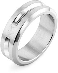 Calvin Klein Ring für Kollektion NETWORK aus Edelstahl - 35000318G - Mettallic