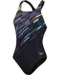 Speedo - S Digital Printed Medalist Swimming Costume Black - Lyst