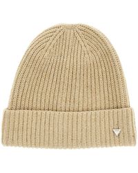 Guess - Cappello Donna Cuffia a Costine AW5236WOL01 Beige L - Lyst