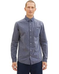 Tom Tailor - 1037442 Slim Fit Hemd mit feinen Streifen aus Baumwolle - Lyst