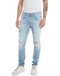 Replay - M914Q Anbass Aged Power Stretch Jeans - Lyst