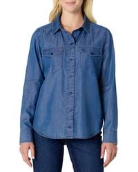 Amazon Essentials - Relaxed-fit Denim Chambray Button-down Long-sleeve Shirt - Lyst