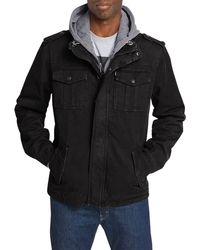 Levi's - Washed Cotton Hooded Military Jacket - Lyst