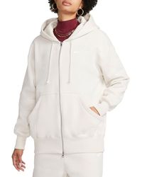 Nike - Dq5758-104 W Nsw Phnx Flc Fz Os Hoodie Met Lange Mouwen Lt Orewood Brn/sail Maat S - Lyst