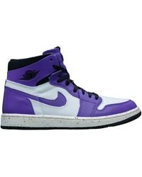 Nike - Jordan Mens Jordan 1 High Zoom Air Cmft Ct0978 501 Crater Purple - Size, White/crater Purple/black, 10 Uk - Lyst