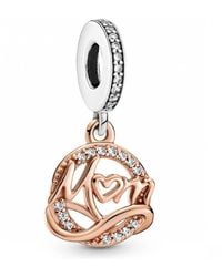 PANDORA - Thank You Mum Heart Charm - Lyst