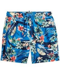 Superdry - 17" Badeshorts aus recyceltem Material mit Hawaii-Print Delfin Ozeanblau L - Lyst