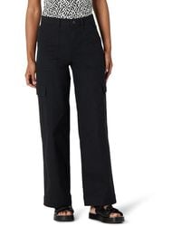 Amazon Essentials - Hoch geschnittene Lange Relaxed-Fit-Cargohose in Khaki mit weitem Bein - Lyst
