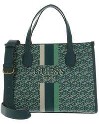 Guess - Silvana Two Compartment Tote Hunter Logo - Lyst