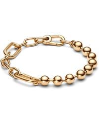 PANDORA - ME Bracciale con perline e maglie placcato in oro 14k - Lyst