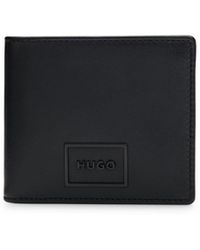 HUGO - S Elliott 2.0 4 Cc Coi Billfold Wallet In Smooth Leather With Metal-framed Logo - Lyst