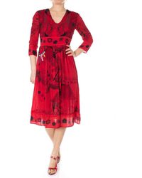 Desigual - Langes Kleid 40 Rot - Lyst