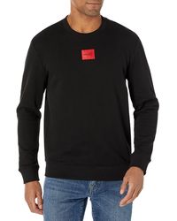 HUGO - Boss Regular Fit Square Logo Jersey Sweatshirt Pullover Sweater - Lyst