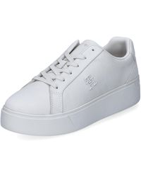 Tommy Hilfiger - Low Trainers / Lace-up Shoes / Sporty Low Shoes Beige Suede Leather - Lyst