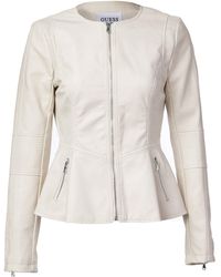 guess women's leather jacket with hood