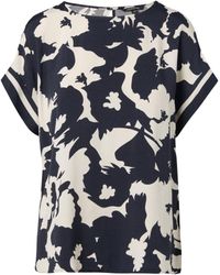 Comma, - Blusenshirt aus Viskose Navy 40 - Lyst
