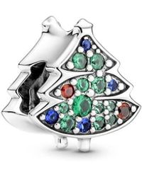 PANDORA Kerstboomcharm In Sterling Zilver Met Zirkonia - Meerkleurig