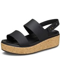 Crocs™ - Brooklyn Cork Low Wedge Sandals/ Synthetic - Lyst