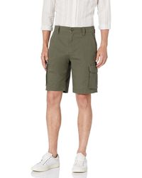 Amazon Essentials Pantalón Corto Cargo Elástico Ripstop Ligero de 25,4 cm Hombre - Verde