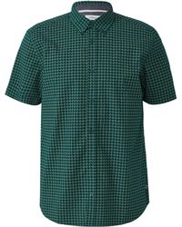 S.oliver - Regular Fit: Gemustertes Kurzarmhemd aus Baumwolle mit Button-Down-Kragen tannengrün XL - Lyst