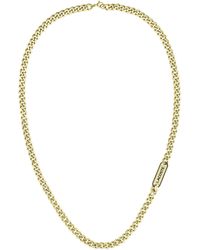 Lacoste - Jewelry District Ionic Plated Thin Gold Steel Chain Necklace - Lyst