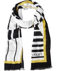 Calvin Klein Optical Scarf 100x200 Set di Accessori Invernali - Bianco