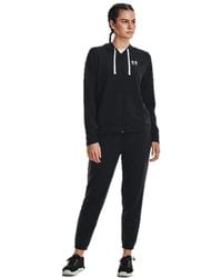 Under Armour - 2 Piece Tracksuit Ua Rival Terry Full-zip Black Joggers Set White Size Xs X-small - Lyst