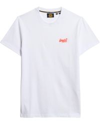 Superdry - Essential T-Shirt aus Bio-Baumwolle mit Logo Optik/Neonorange XXL - Lyst