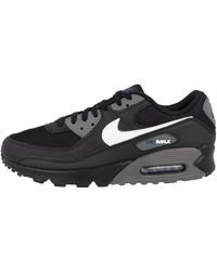 Nike - AIR MAX 90 J22 Low Top Schuhe Freizeit-Sneaker Sport-Schuhe Schwarz/Weiß - Lyst