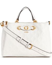 Guess - Handtasche Izzy Peony Girlfriend Satchel Stone Logo - Lyst