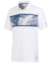 PUMA - Golf Drycell Performance Fit Palms Polo Shirt Short Sleeve S Top 596376 01 Blue - Lyst