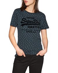 Superdry - P Goods Shimmer Aop Entry Tee S Short Sleeve T-shirt Uk 6 Reg Eclipse Navy - Lyst