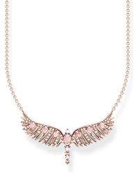 Thomas Sabo - Kette Phönix-Flügel mit rosa Steinen roségold - Lyst