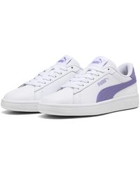 PUMA - Sneakers Smash 3.0 Leather da Ragazzi 36 White Lavender Alert Purple - Lyst
