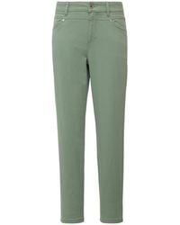 S.oliver - Ankle-Hose im Slim Fit aus Baumwollsatin salbeigrün 48 - Lyst