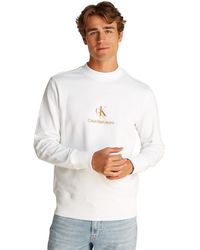 Calvin Klein - Uomo Felpa Shadow Logo Crew Neck Regular Fit - Lyst