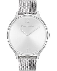 Calvin Klein - Reloj Analógico de Cuarzo para Mujer Colección Timeless Mesh 38MM con Correa de Malla de Acero Inoxidable Plateada - Lyst