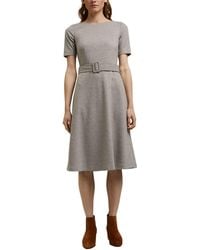 Esprit - Collection Soft Mix + Match Midi-jurk Met Riem - Lyst