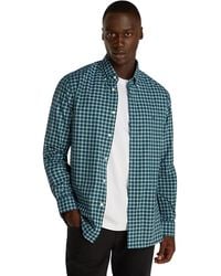 Tommy Hilfiger - Flex Poplin Mini Tartan Rf Shirt Mw0mw37363 Green - Lyst