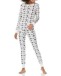 Amazon Essentials - 100% Cotton Long Sleeve Crew Neck Slim-fit Shirt And Ankle Length Slim Fit Pant Pajama Set - Lyst