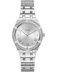 Guess - Silver-tone Crystal Bracelet Watch - Lyst