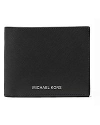 Michael Kors - Harrison Saffiano Leather Billfold Wallet With Passcase No Box Included - Lyst