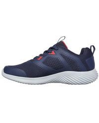 Skechers - Bounder High Degree Walking Shoe,navy Mesh/synthetic/red Trim,6.5 Uk - Lyst