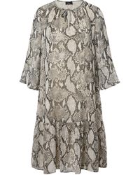 S.oliver - Kleid mit Schlangen-Print und Viskosefutter helles beige 44 - Lyst