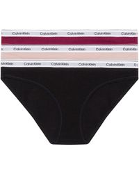 Calvin Klein - 3er Pack Slips Bikini Form Baumwolle mit Stretch - Lyst