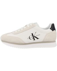 Calvin Klein - Baskets en Daim Retro Runner 1 Blanc - Lyst