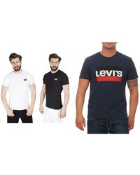 Levi's - T-shirt Sportwear White/mineral Black Xl T-shirt Dress Blues Xl - Lyst
