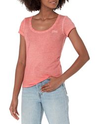 Guess - T-shirt girocollo da donna a maniche corte con logo Script - Lyst